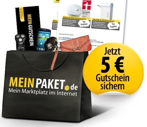 Meinpaket - 5 EUR für die Newseltteranmeldung