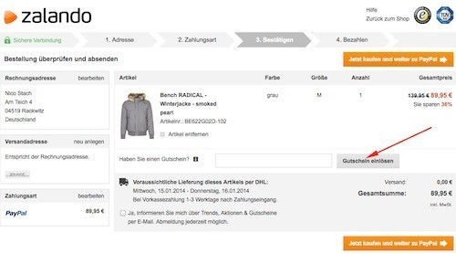 So löst Ihr den Zalando Gutschein ein